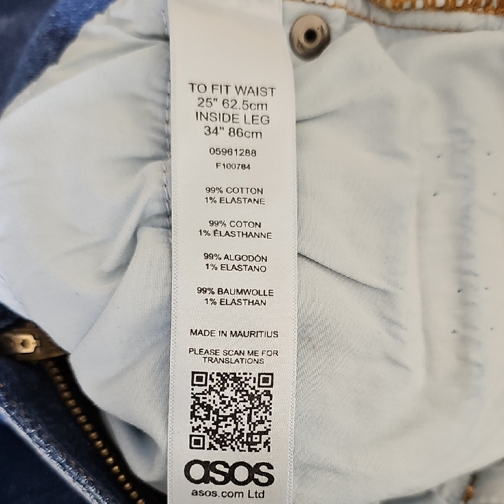 OSOS High Rise Blue Jeans with Tapered Leg Size 25/34 - Picture 11 of 11